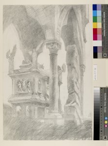 Étude pour le Clair-obscur Général du Sarcophage et du Canopy du Tombeau de Mastino II della Scala à Vérone, c. 1869